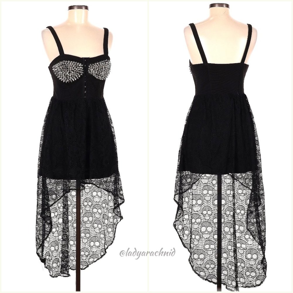 JAWBREAKER Battle Girl goth Y2K spiked lace dress - Picture 3 of 3